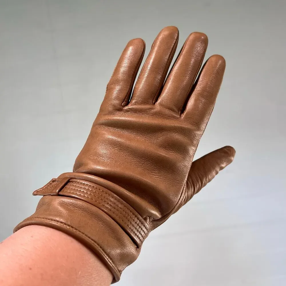 Fownes Brothers Vintage Women’s leather Gloves camel brown Size Medium